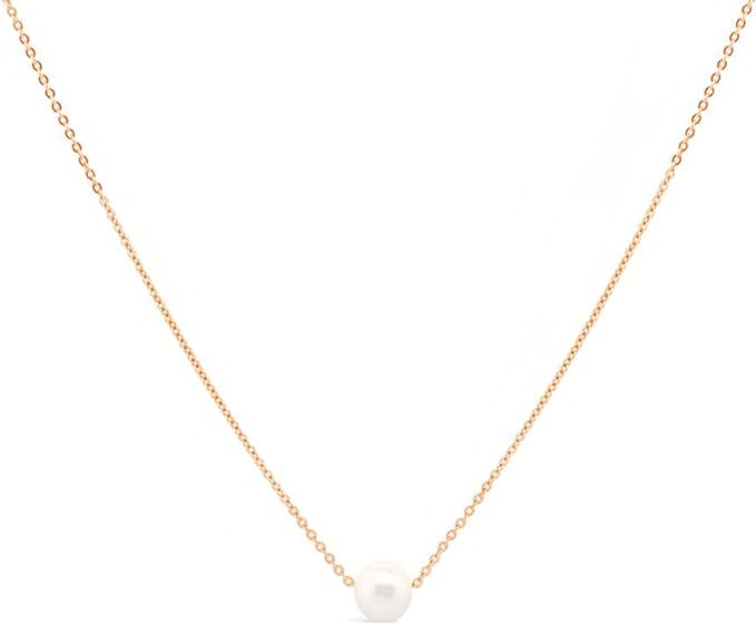 Olivia & Pearl 18K Gold Pearl Necklaces for Women | Certified AAAA+ Grade Womens Jewellery | Sing... | Amazon (UK)