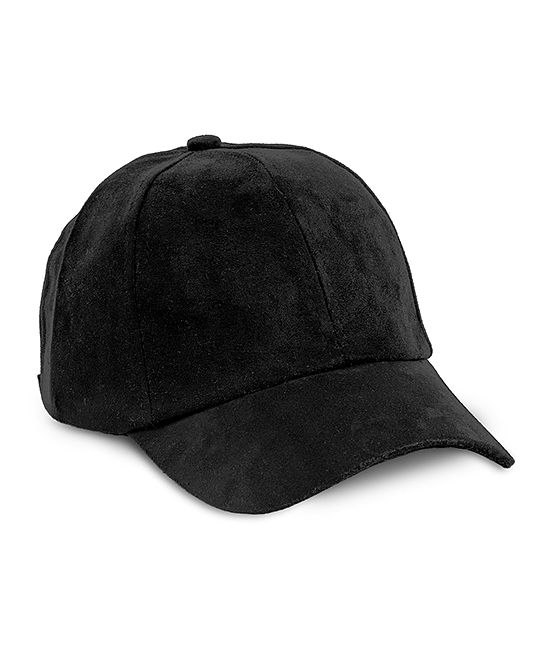 Magid Women's Baseball Caps BLACK - Black Faux Suede Baseball Cap | Zulily