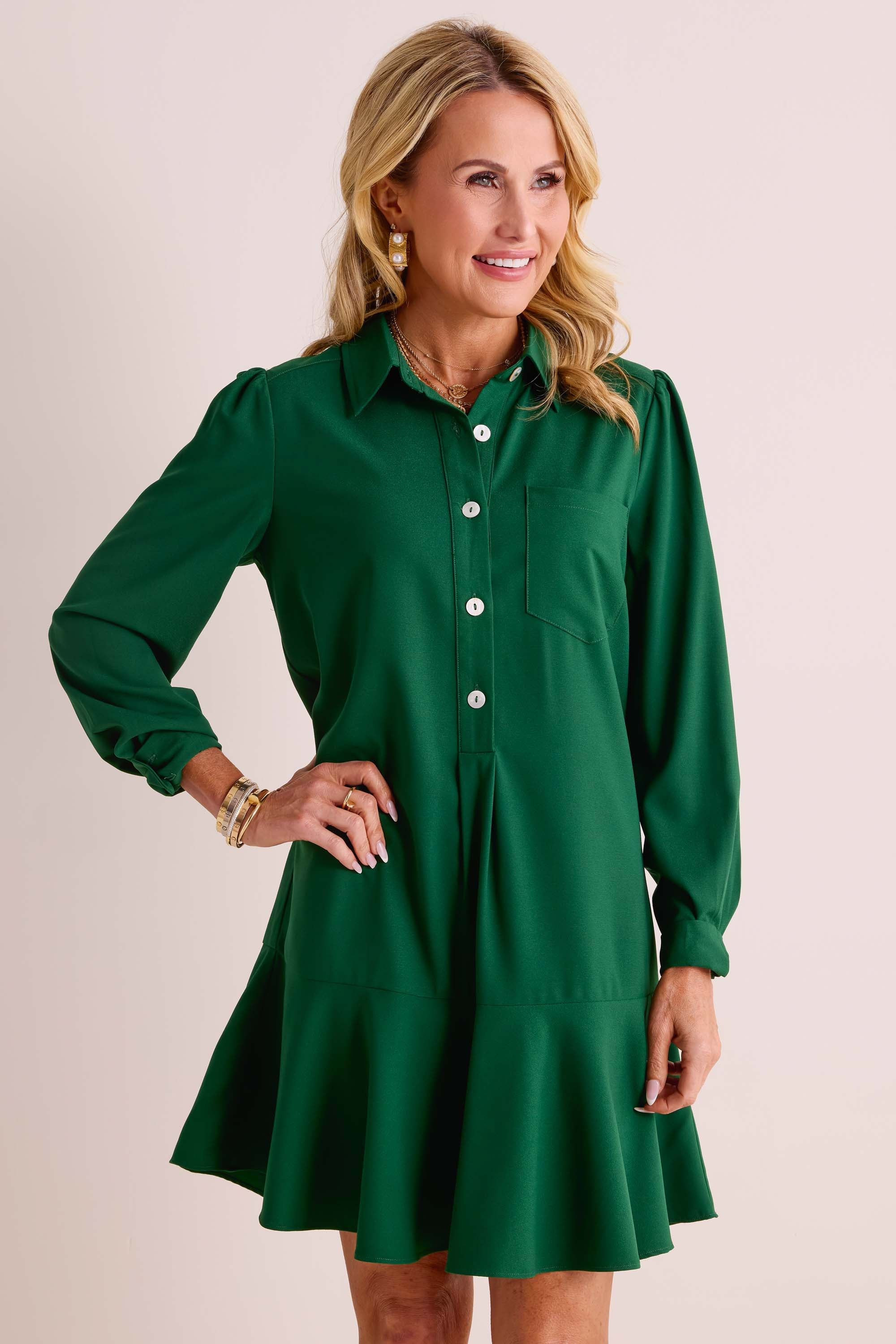 Meagan Dress- Hunter Green | Avara