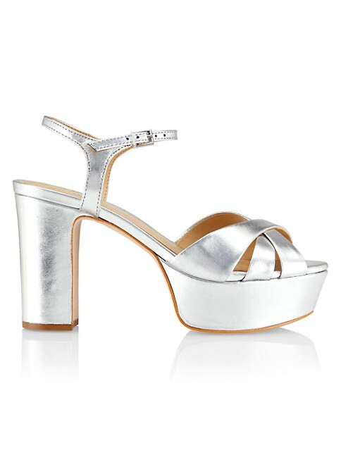 Keefa Metallic Leather Platform Sandals | Saks Fifth Avenue