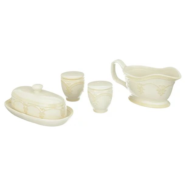 The Pioneer Woman Farmhouse Lace Butter Dish with Gravy Boat and Salt & Pepper Shakers - Walmart.... | Walmart (US)