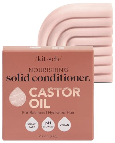 Kitsch Castor Oil Hair Conditioner Bar - Hydrating, Nourishing & Cleansing, For Curly, Wavy, or Straight Hair, Natural, Organic, Vegan, Plastic-Free, Paraben & Sulfate-Free, Eco-Friendly, 2.7 oz | Amazon (US)