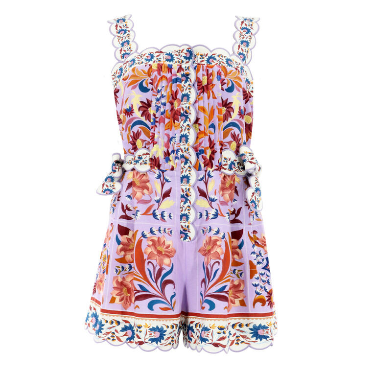 Flower Tiles Lilac Romper | Tootsies