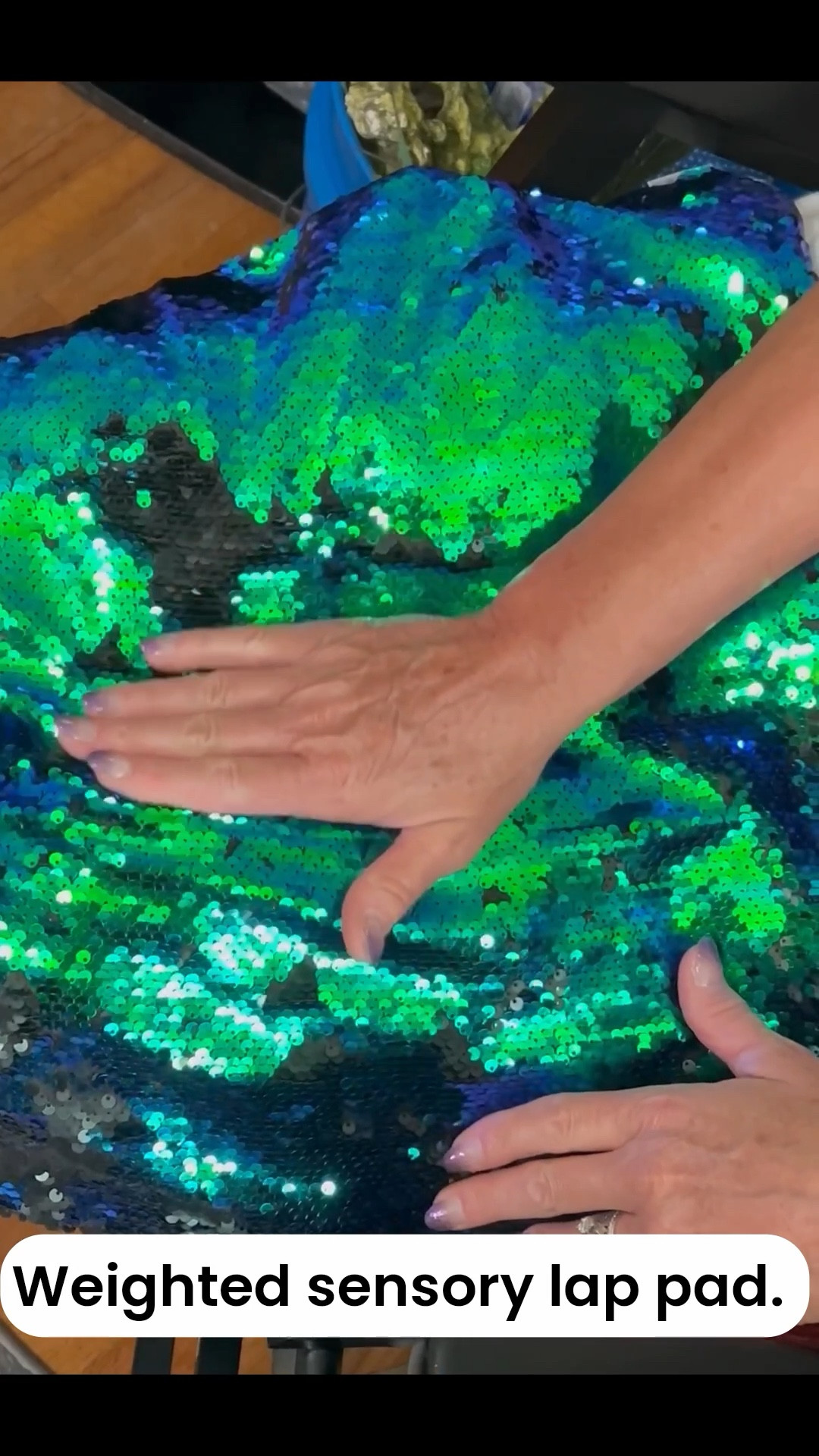 Coolest little sensory sequin weighted lap pad. 

#sensorytoys #weightedblanket #sensoryplay #sensoryinput #lappad #autism 

#LTKTravel #LTKKids #LTKmomlife