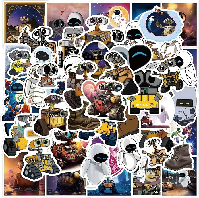 50PCS Movie Walle Sticker Set, Waterproof Vinyl Decals, Anime Character Collection for Laptop, Wa... | Amazon (US)