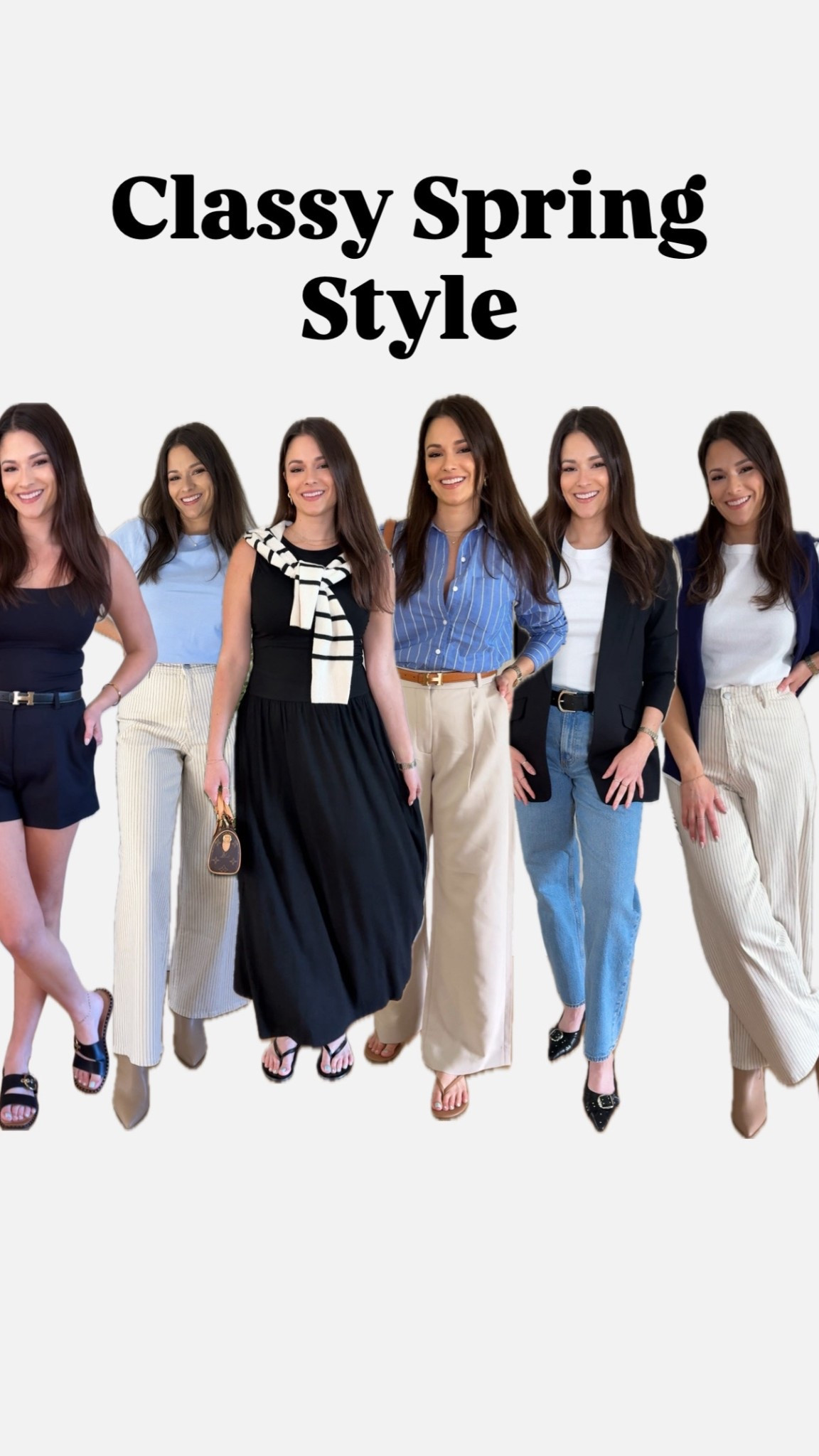 Building a classy spring wardrobe starts with the right pieces 🤍

Pieces like dress shirts, trouser pants, vests, blazers, neutrals, and simple basics create the base for dozens of effortless outfits
When your wardrobe is built around versatile staples, mixing and matching becomes simple and every look feels naturally polished
Which look is your favorite?

Date night outfits, spring outfits 2026, work outfits 
#styleguide #springstyle #wardrobestaples #classyoutfits #oldmoneystyle 

#LTKPetite #LTKootd #LTKSaleAlert