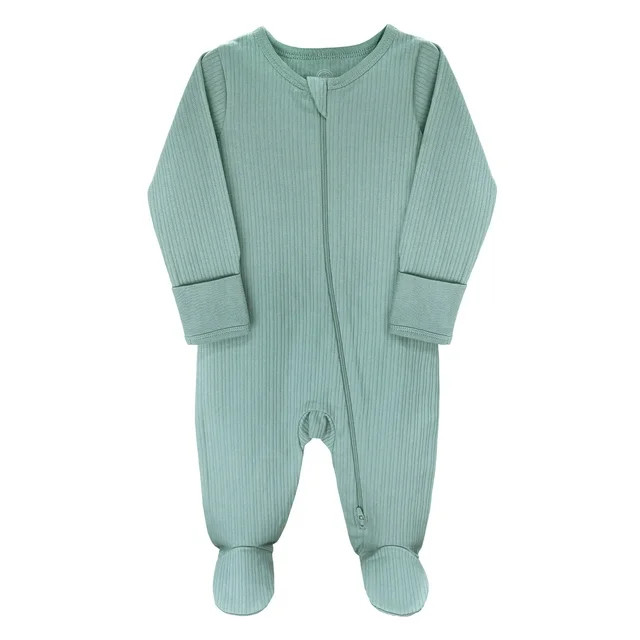 Wonder Nation Baby Gender Neutral Zip Front Footed Sleep N Play Pajamas, Sizes Preemie-6/9 Months | Walmart (US)