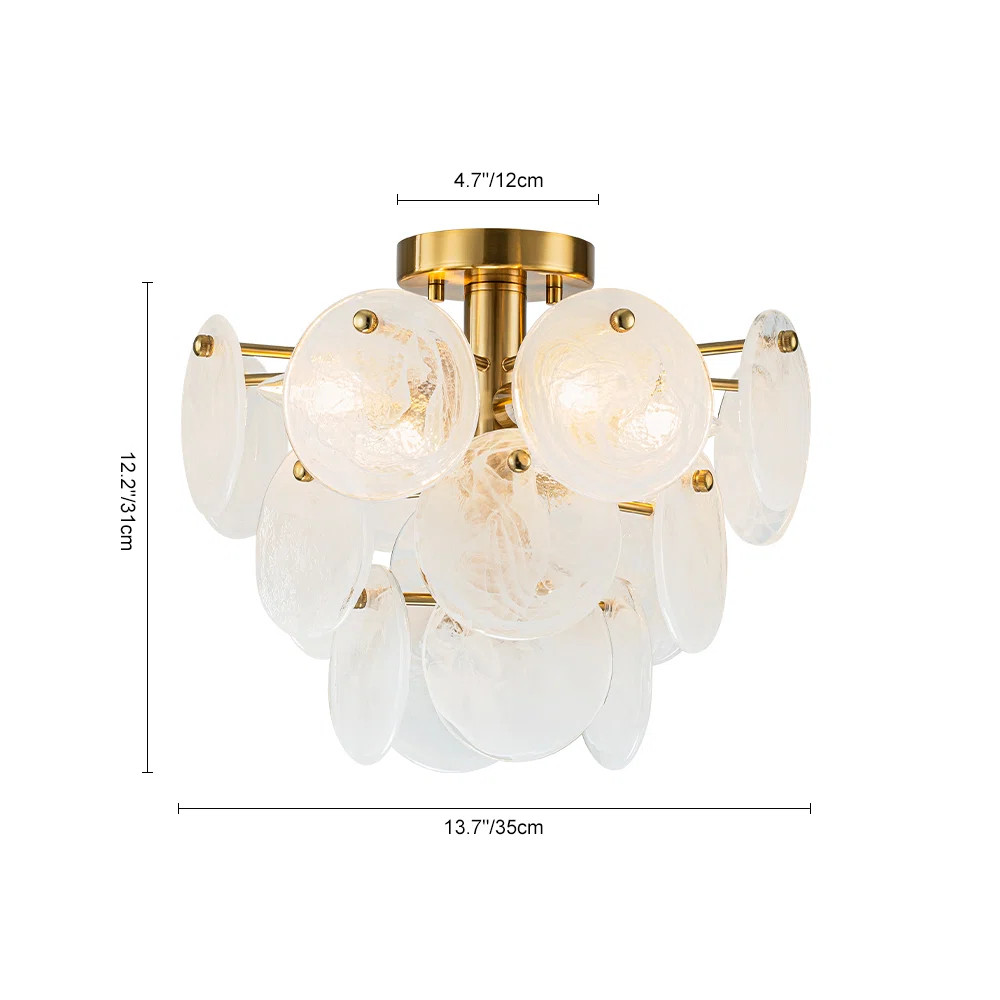 Bannasch 4-Light Layered Handmade Glass Semi-Flush Mount | Wayfair North America