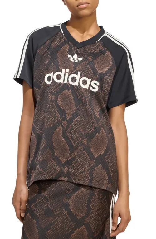adidas Originals Faux-Snakeskin-Printed Jersey in Earth Strata/aurora Coffee at Nordstrom, Size Xx-Small | Nordstrom