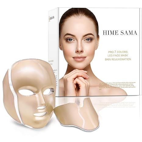 HIME SAMA Led Face Mask, Pro 7 Color Led Face Mask Skincare for Face and Neck, Facial Care Mask &... | Amazon (US)