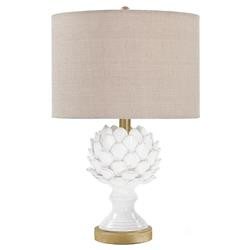 Regina Andrew Leafy Artichoke French White Ceramic Table Lamp | Kathy Kuo Home