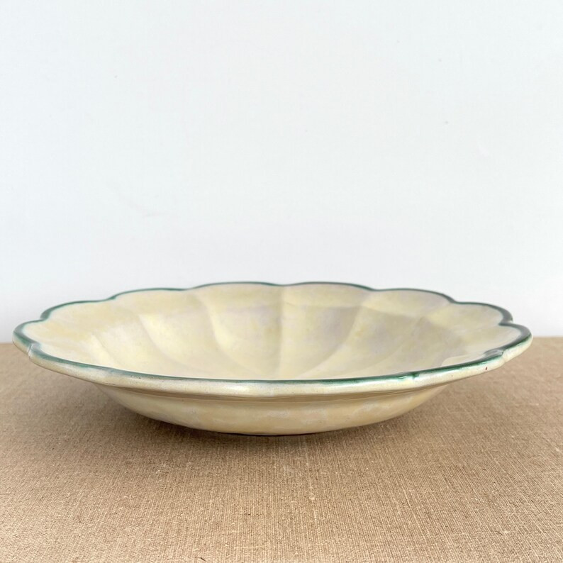 SWEDISH CERAMIC PLATE / Large / Ekeby / Beige Green / Scandinavian / Rustic / Platter / Pottery v... | Etsy (US)