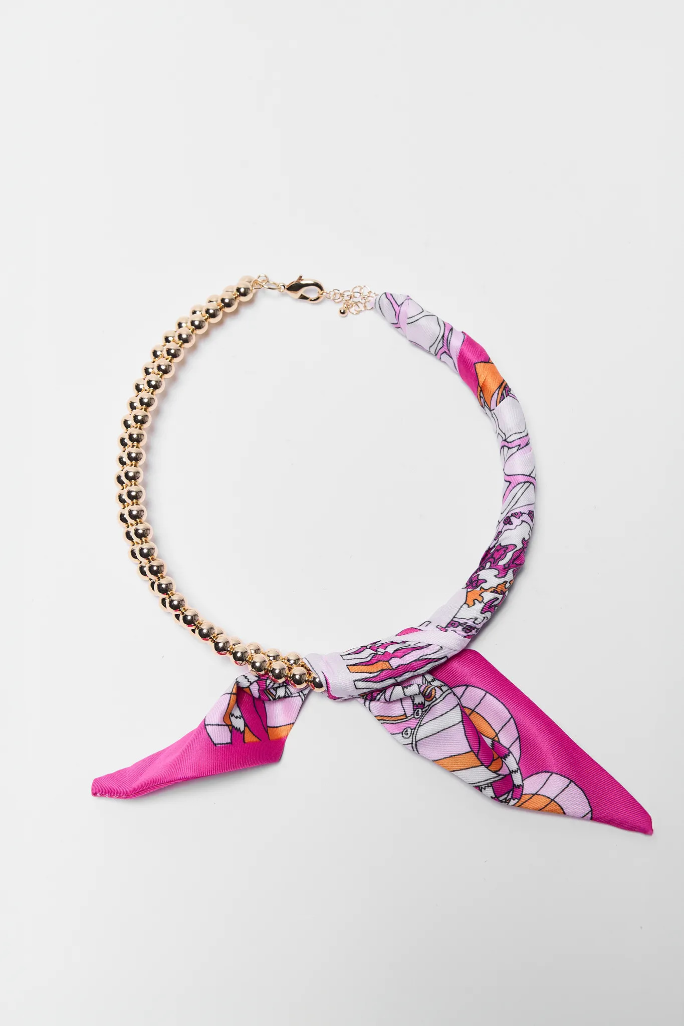 Cassandra Pink Scarf Necklace | Avara
