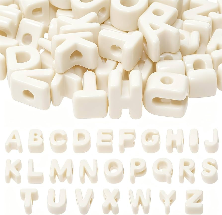 Tupalizy 20mm Large Letter Beads Chunky Alphabet Beads A-Z Plastic Lacing Letters for Bracelets J... | Amazon (US)
