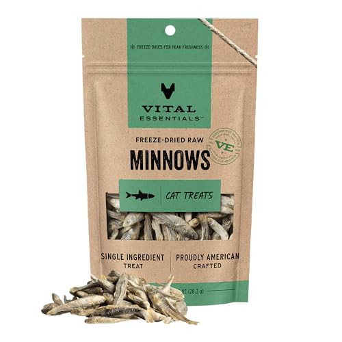 Vital Essentials Minnows Cat Treats, 1 oz | Freeze-Dried Raw | Single Ingredient | Grain Free, Gluten Free, Filler Free | Amazon (US)