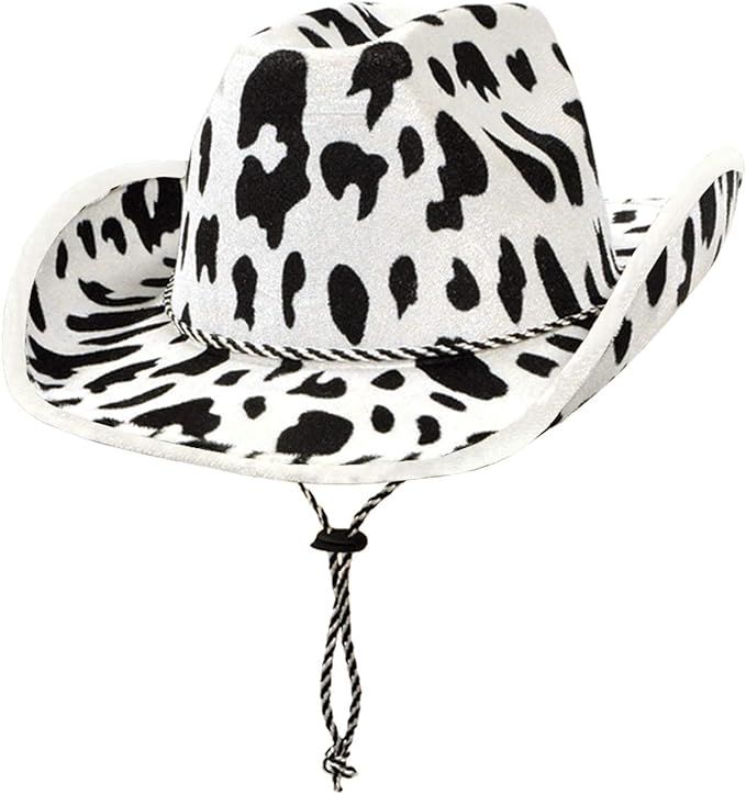 Beistle 60830 Cow Print Cowboy Hat, White/Black | Amazon (US)