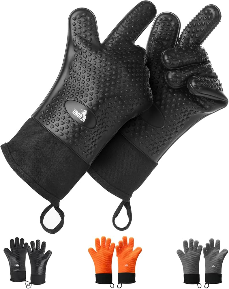 UNCO- Grill Gloves, Silicone Gloves Heat Resistant, Oven Gloves, BBQ Gloves, Meat Gloves, Barbecu... | Amazon (US)