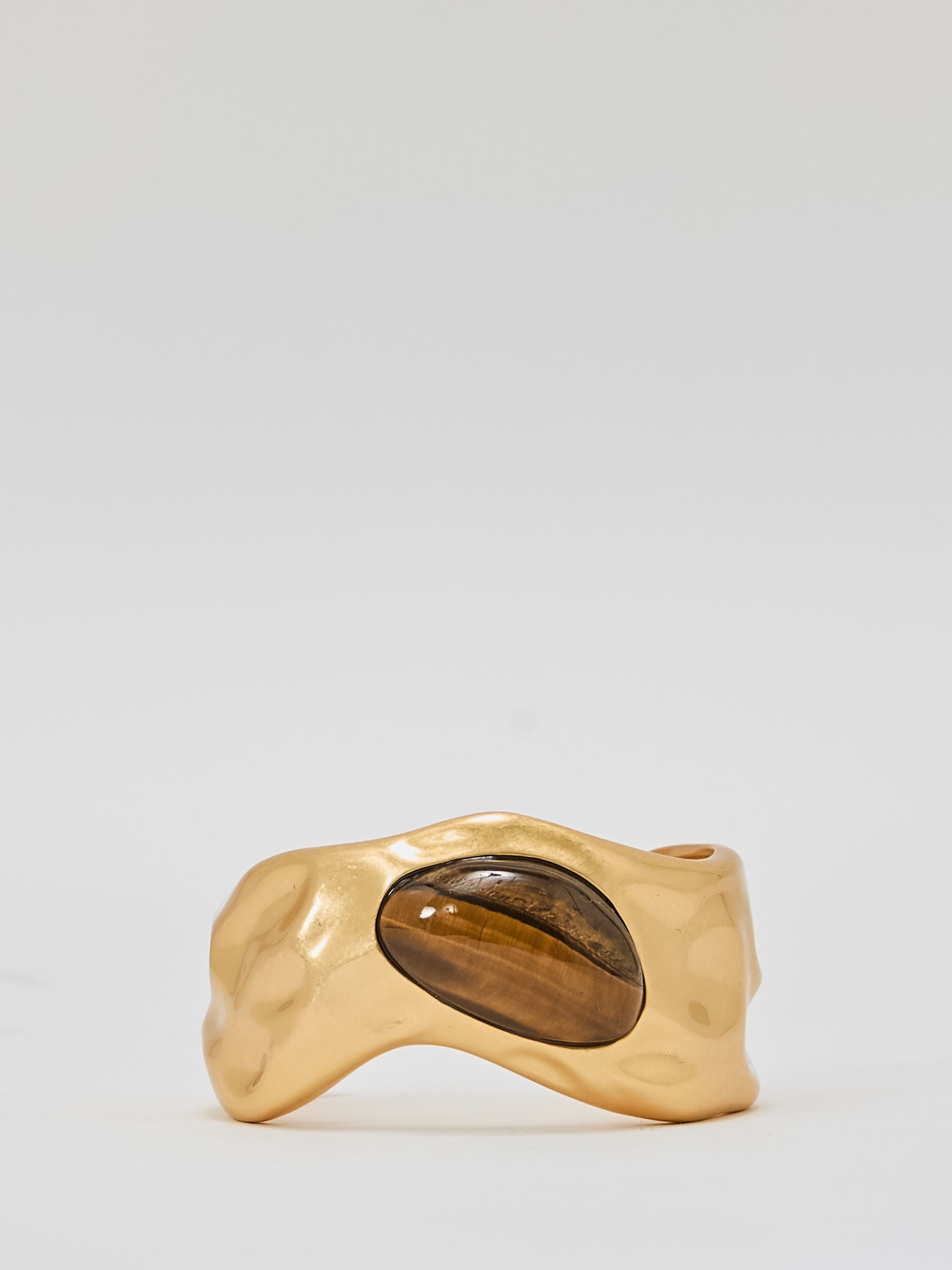 Reiss Tumbled-Stone Sculpted Cuff in Gold Tone - REISS | Reiss UK