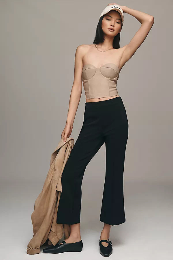 The Margot Kick-Flare Cropped Pants by Maeve: Textured Edition | Anthropologie (US)
