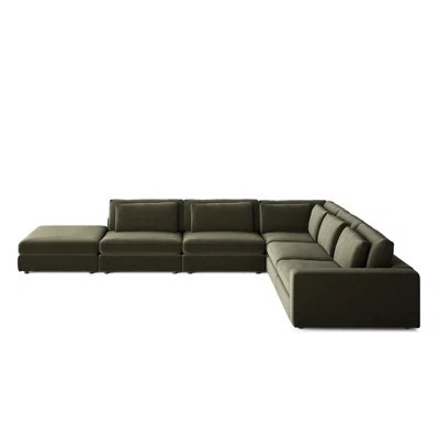 Bloor 5PC Sectional RAF W/ Ottoman-Savoy Parchment | Perigold