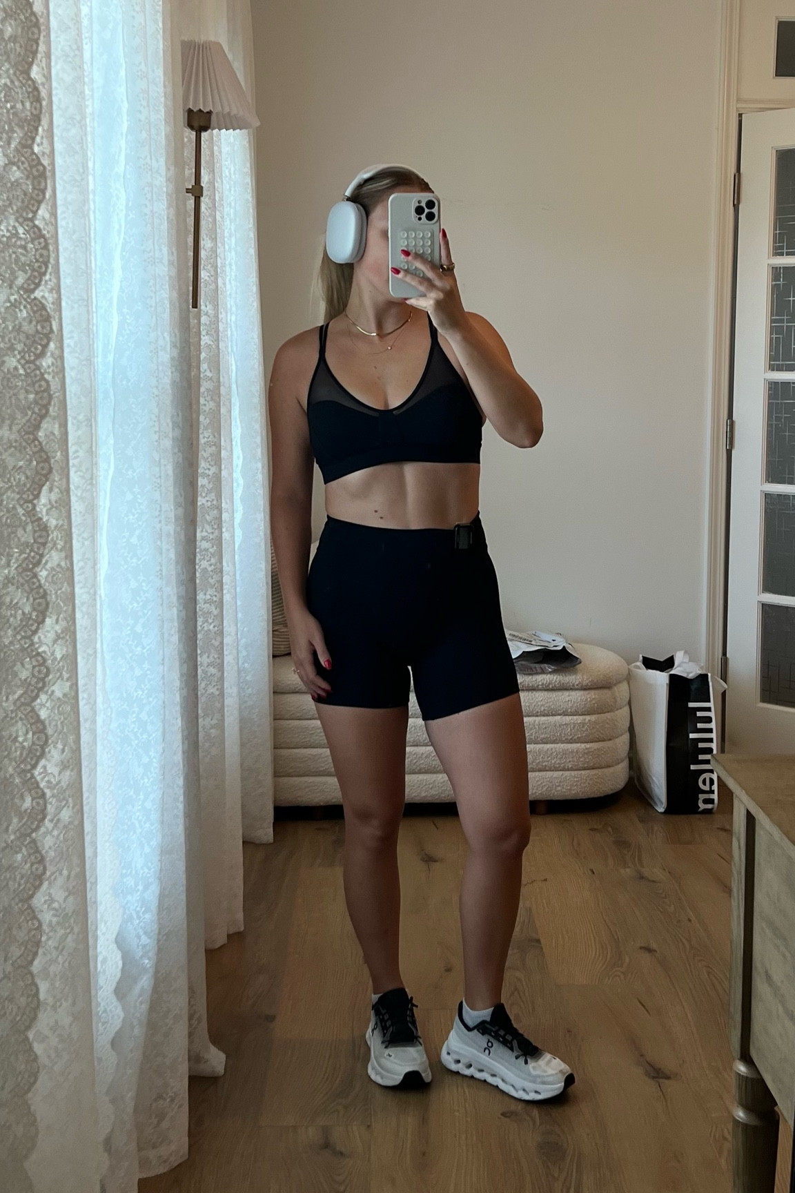 First walk of the day! Wearing a small in the shorts and 8 in the bra (currently on sale!) 

Lululemon bra, vitality volley shorts, summer activewear, walking shoes 

#LTKActive #LTKSummerSales #LTKFitness