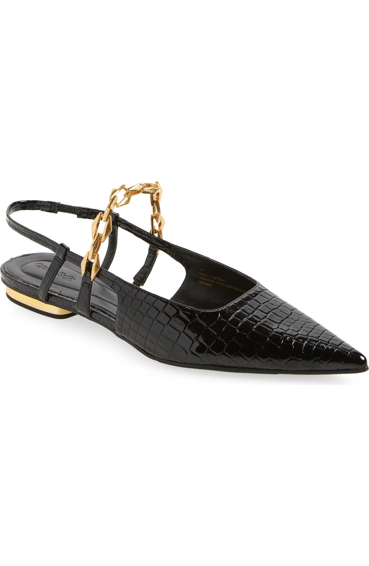 Olympia Snakeskin Embossed Slingback Flat (Women) | Nordstrom