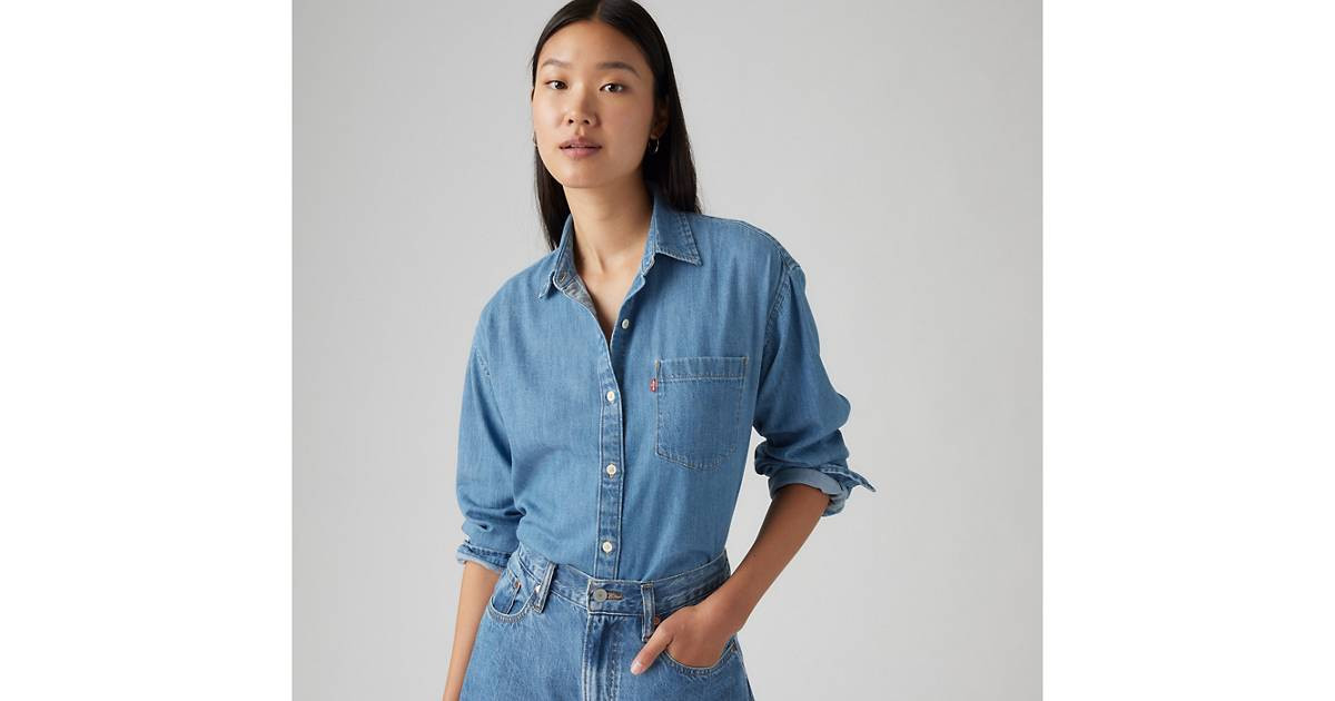 Harlie Boyfriend Linen+ Denim Shirt | Levi's US