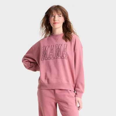 Women's Mother's Day "Mama" Graphic Sweatshirt - Pink M | Target