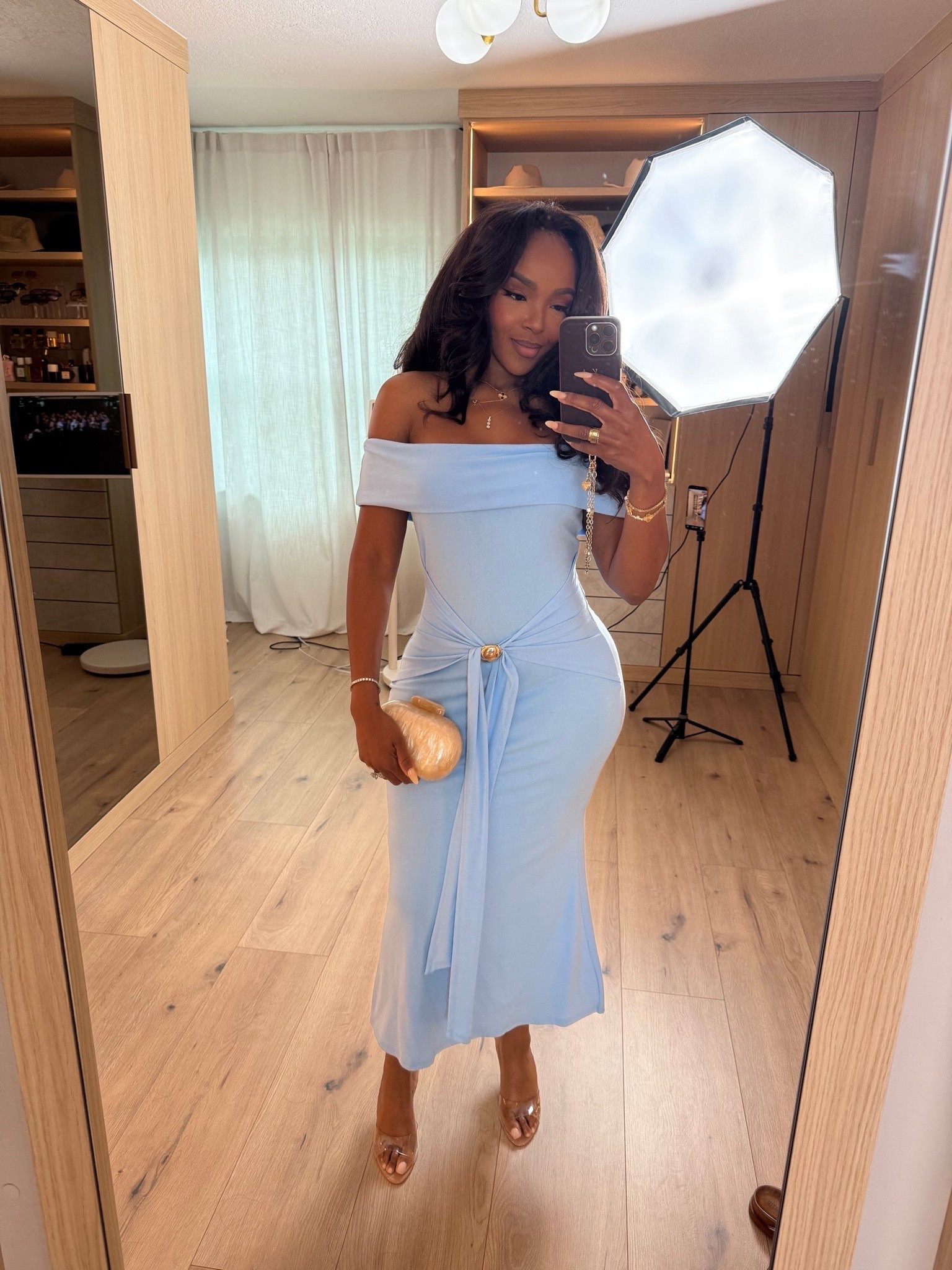 Hi Babes!

This dress is what summer dreams are made of 💙✨

The soft blue color, off-the-shoulder neckline, and flattering silhouette make this one of those dresses that instantly makes you feel elegant the moment you put it on. It’s feminine, timeless, and perfect for every special occasion on your calendar.

Where to wear this:
• Summer weddings
• Bridal showers
• Vacation dinners
• Baby showers
• Date nights
• Garden parties

Style tip: Pair soft pastel tones with nude heels and gold accessories for a polished, expensive-looking finish.

Everything is linked below!

xx Kira | IG: KirasFashionFinds

34D - 27 - 40 • Size Small or 4

#LTKgrwm #LTKootd #LTKvlog