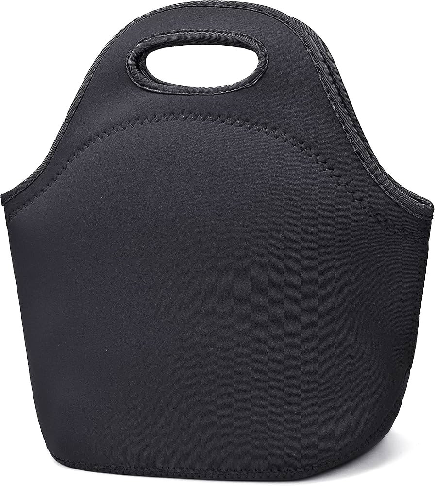 Neoprene Lunch Bag for Women, Unisex, Meal Holder, Black, 12.2" x 11.8" x 6.3" | Amazon (US)