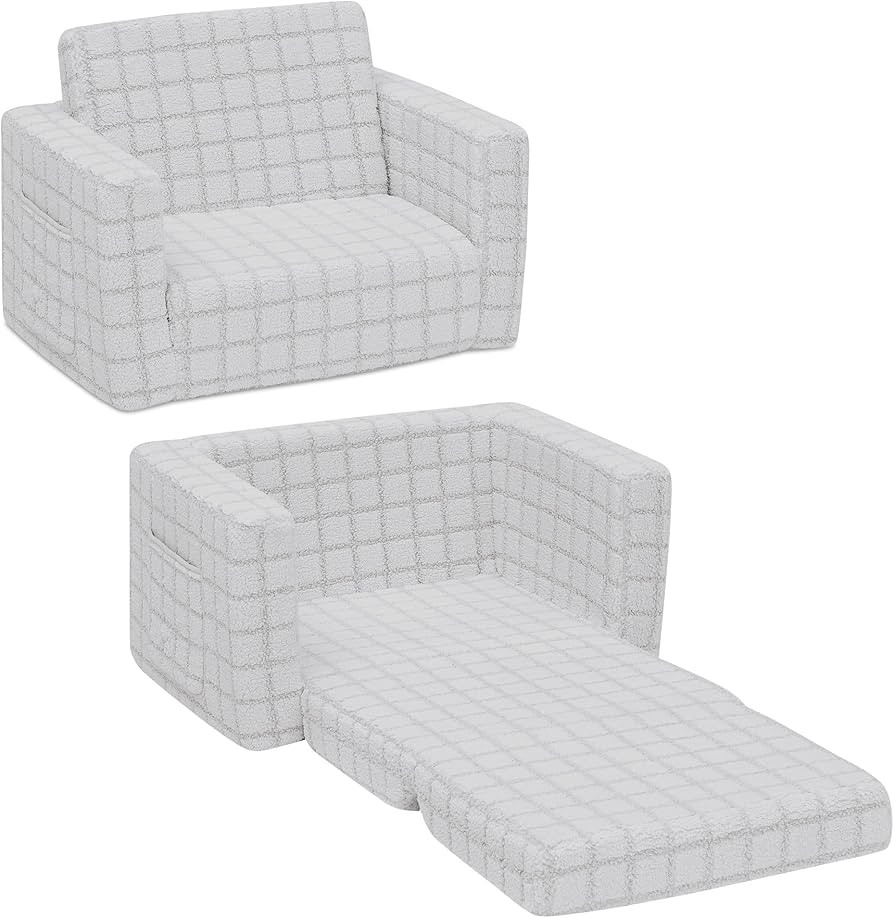 Delta Children Checkered Cozee Flip-Out Chair, Grey | Amazon (US)