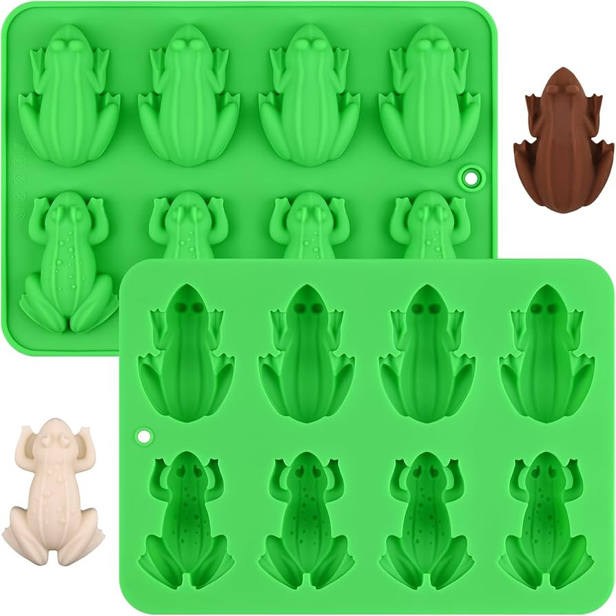 2 Pack Chocolate Frog Silicone Molds, 3D Frog Baking Molds for Chocolate, Candy, Cake Decoration,... | Amazon (US)