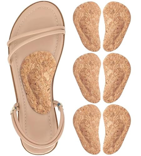 Dr. Foot's Arch Support Shoe Insoles for Flat Feet, Gel Arch Inserts for Plantar Fasciitis, Adhesive Arch Pad for Relieve Pressure and Feet Pain (Cork - 3 Pairs, 3 Count (Pack of 1)) | Amazon (US)
