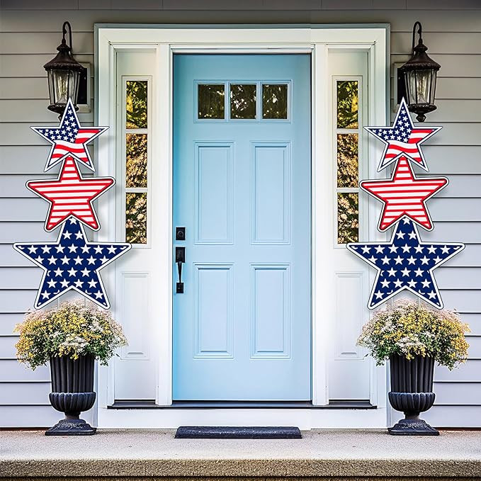 Amazon.com: Thyle 2 Pcs Large 4th of July Front Porch Decoration Outdoor Independence Day Porch S... | Amazon (US)