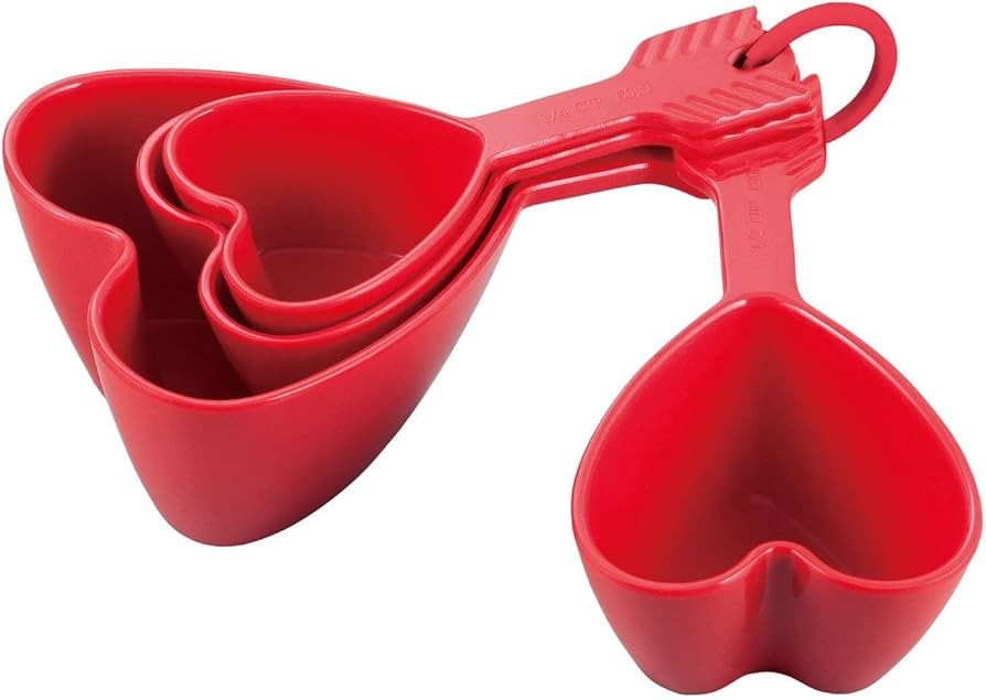 UPware Heart Melamine Measuring Cups Set, Multi-Purpose Liquid and Dry Home Essentials Cooking an... | Amazon (US)