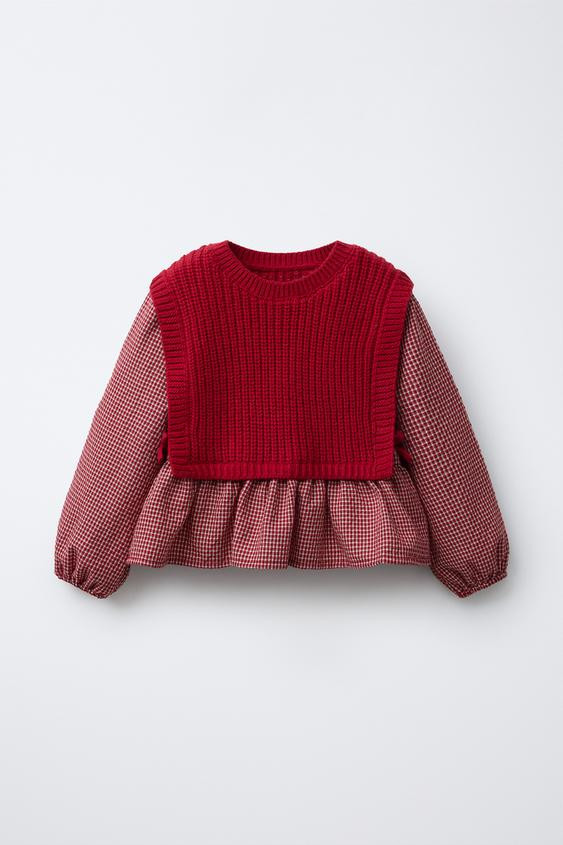 KNIT VEST WITH WOOL AND EMBROIDERED SHIRT | Zara US