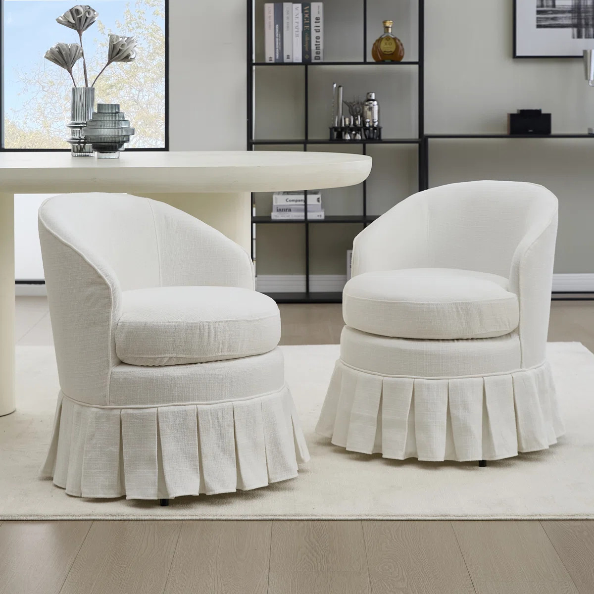 Linen Upholstered Barrel Chair (Set Of 2) (Set of 2) | Wayfair North America