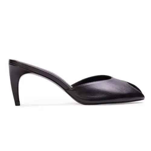 BLACK SUEDE STUDIO Dovie 70 Leather Mule in Black Leather at Nordstrom, Size 39 | Nordstrom