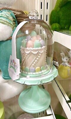 12” Pastel Easter Cake on Stand with Cloche  | eBay | eBay US