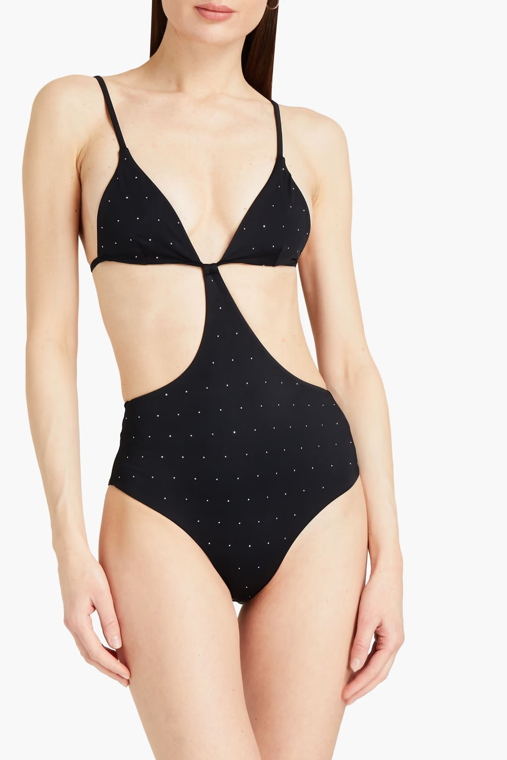 Rose cutout crystal-embellished swimsuit | The Outnet (US and CA)