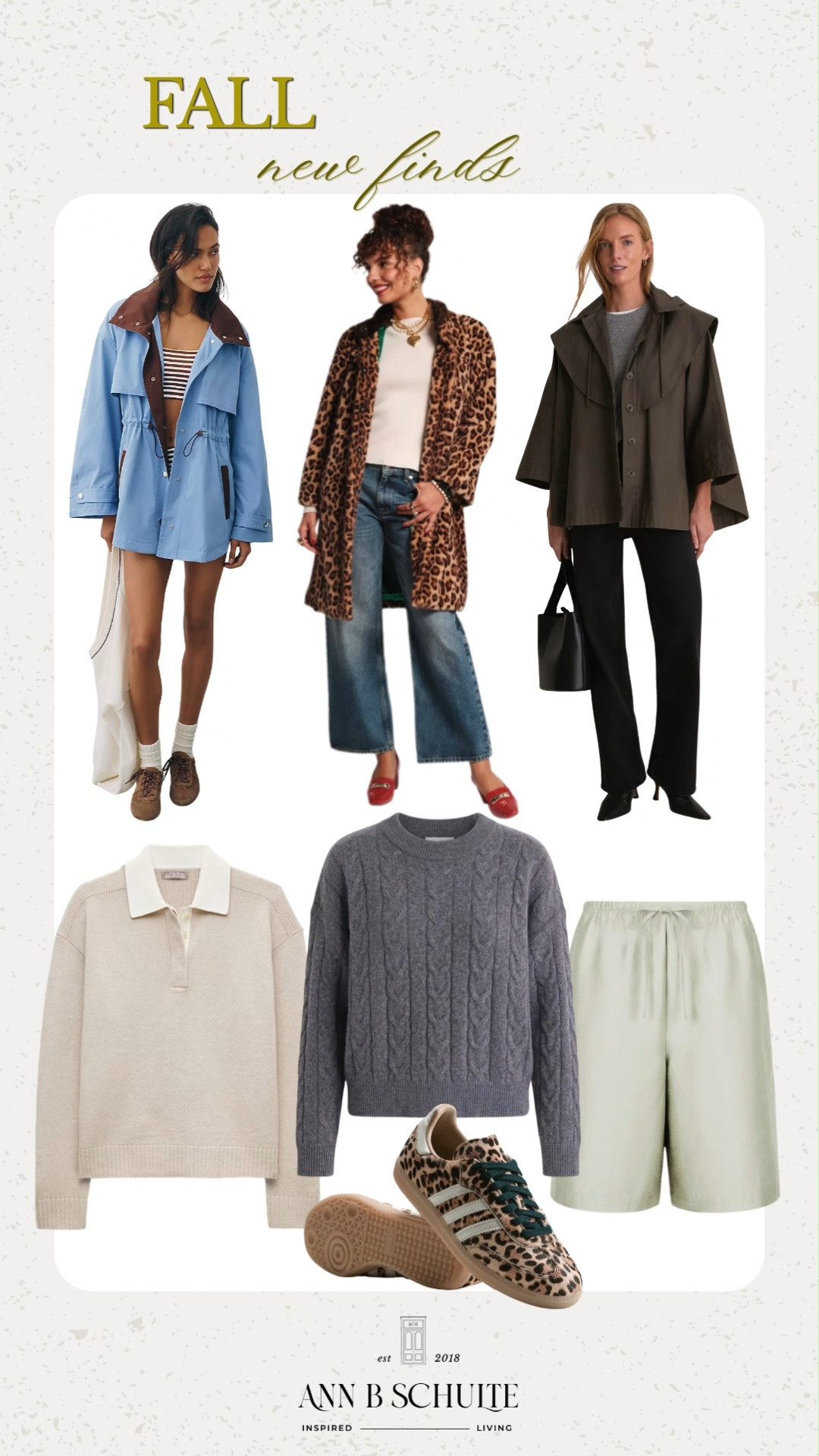Fall new finds are bringing the perfect mix of cozy textures, statement layers, and effortless everyday style. From a bold leopard coat and polished utility jacket to classic cable-knit sweaters, relaxed shorts, and sporty sneakers, this edit makes transitioning into cooler days feel fresh and easy. The combination of soft neutrals, rich autumn tones, and unexpected pops of color adds just enough personality to every look. These are the kind of versatile fall fashion finds that make getting dressed for the season a little more fun. 🍂🤎✨

#FallNewFinds #FallFashion #FallStyle #FallFinds #FallWardrobe #AutumnFashion #FallOutfits #CozyStyle #EverydayStyle #SeasonalFashion 

 #LTKootd