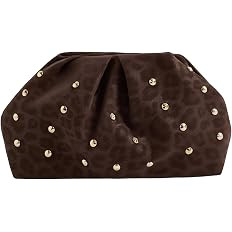 Women's Elegant Studded Clutch Bag Magnet Ruched Bags Retro Vintage Evening Handbag | Amazon (US)