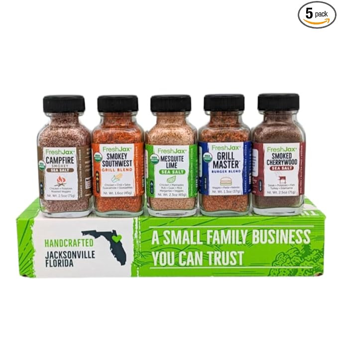 FreshJax Smoked Seasoning Gift Set | Pack of 5 Organic Smoked Spices | Grilling Gifts for Men, Da... | Amazon (US)