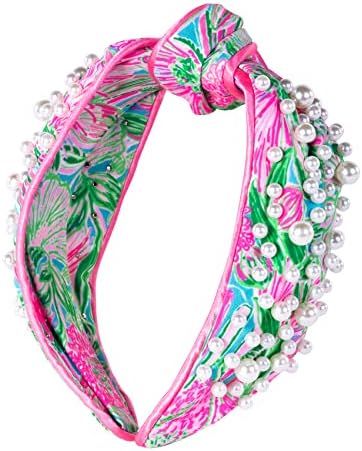 Lilly Pulitzer Knotted Pearl Headband, Cute Embellished Hair Accessories for Women and Girls, Coming | Amazon (US)