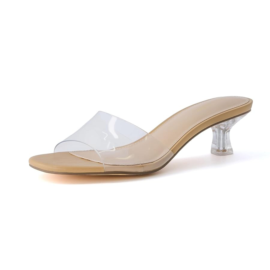 CUSHIONAIRE Women's Doral Lucite Kitten heel mule sandals +Memory Foam, Wide Widths Available | Amazon (US)