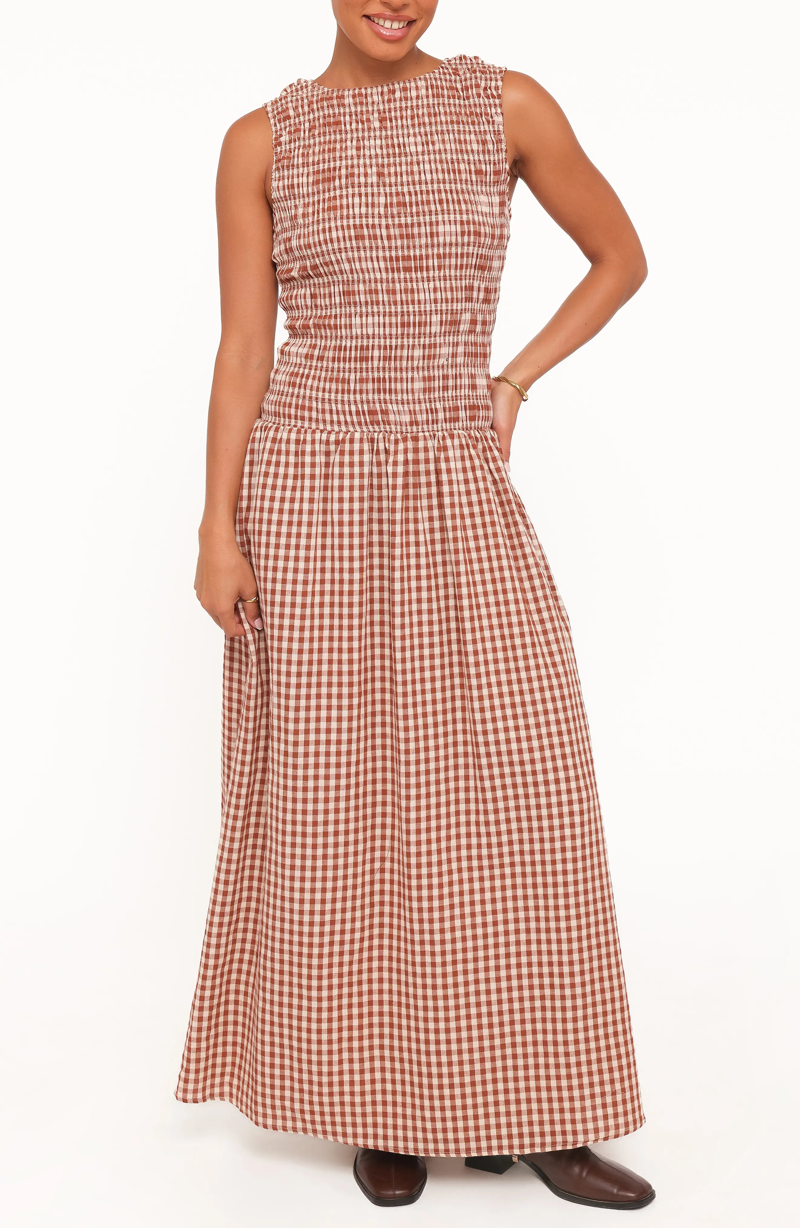 Petal & Pup Maleny Gingham Smocked Maxi Dress (Women) | Nordstrom | Nordstrom