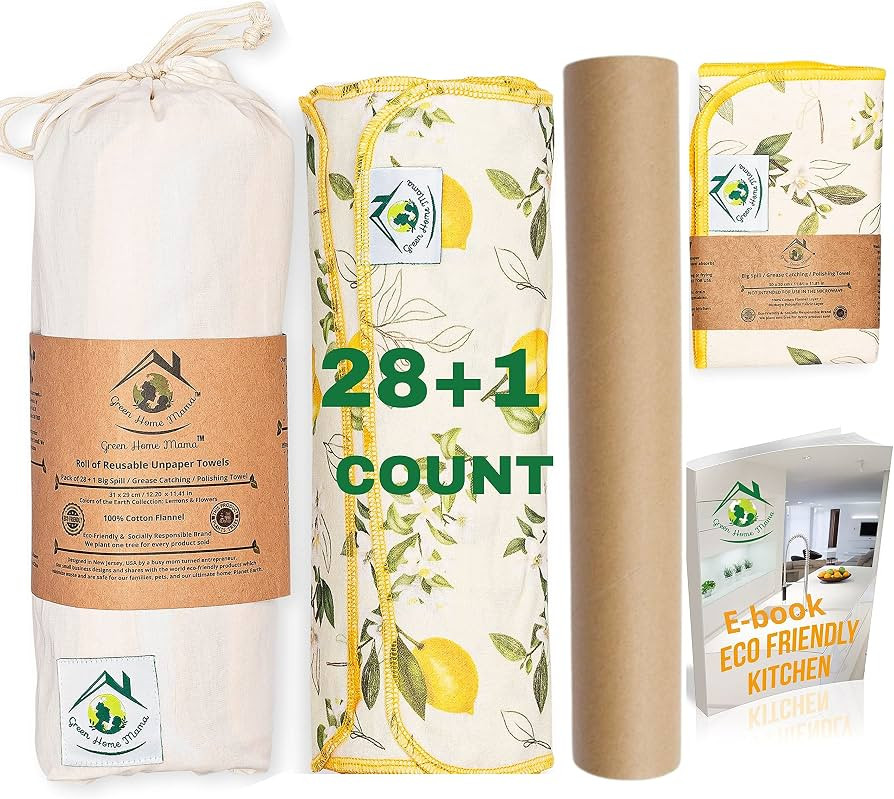 Reusable Paper Towels Washable Roll 29 Pack 12x11in, Washable Paper Towels Cloth, Paperless Paper... | Amazon (US)