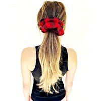 Buffalo Plaid Xl Oversized Checkered Print Scrunchie Hair Band Messy Bun Elastic Tie Gift Accessory | Etsy (US)