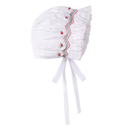Girls Holiday Smocked Lace Bonnet | Feltman Brothers