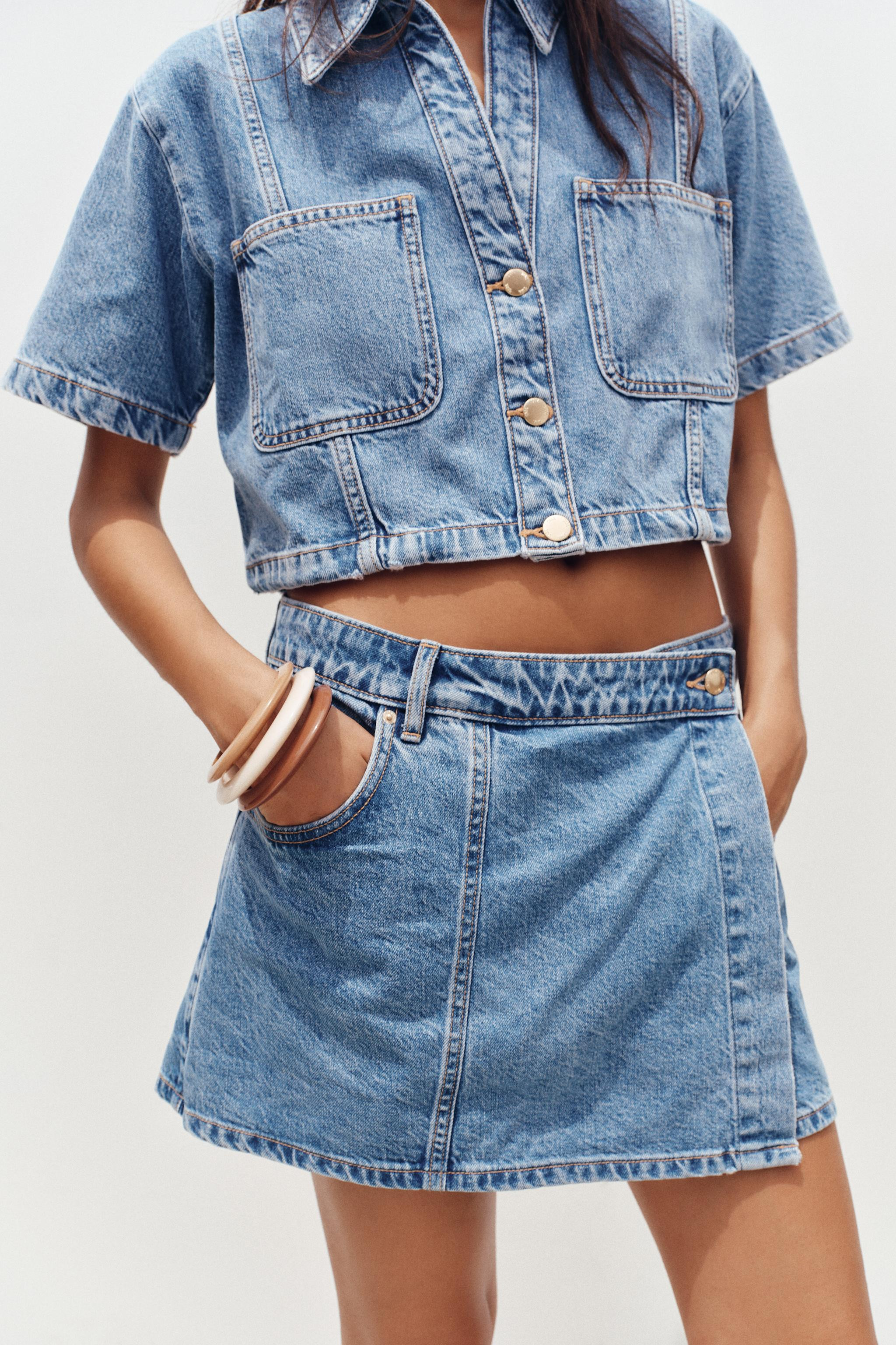 Z1975 WRAP DENIM SKORT | Zara UK